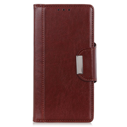 Cowhide Texture Phone Case for Nokia C32 , PU Leather Folio Flip Cover Wallet Stand Protector Shell