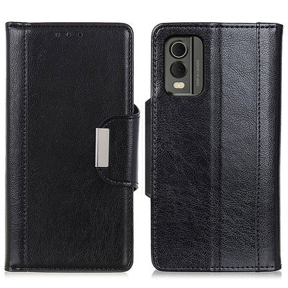 Cowhide Texture Phone Case for Nokia C32 , PU Leather Folio Flip Cover Wallet Stand Protector Shell
