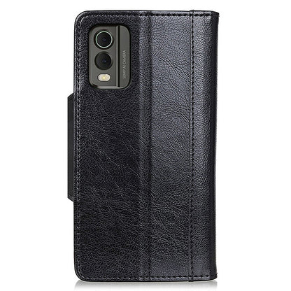 Cowhide Texture Phone Case for Nokia C32 , PU Leather Folio Flip Cover Wallet Stand Protector Shell