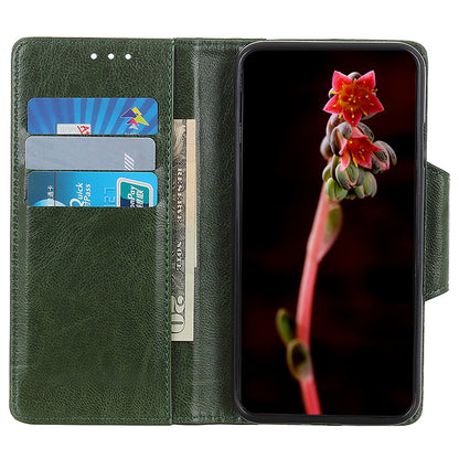 Cowhide Texture Phone Case for Nokia C32 , PU Leather Folio Flip Cover Wallet Stand Protector Shell