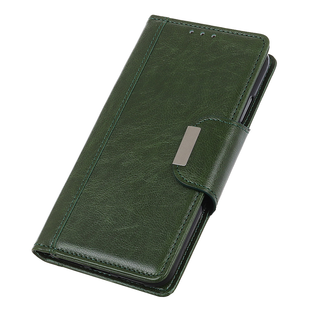 Cowhide Texture Phone Case for Nokia C32 , PU Leather Folio Flip Cover Wallet Stand Protector Shell