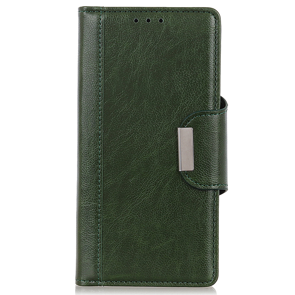 Cowhide Texture Phone Case for Nokia C32 , PU Leather Folio Flip Cover Wallet Stand Protector Shell