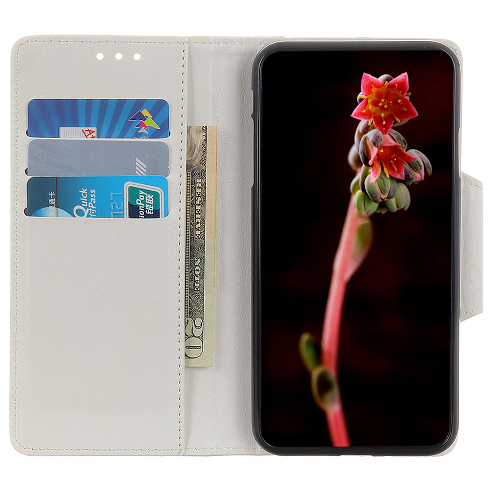 Cowhide Texture Phone Case for Nokia C32 , PU Leather Folio Flip Cover Wallet Stand Protector Shell