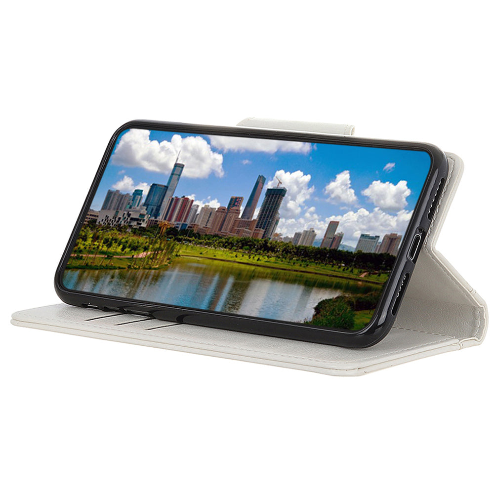 Cowhide Texture Phone Case for Nokia C32 , PU Leather Folio Flip Cover Wallet Stand Protector Shell