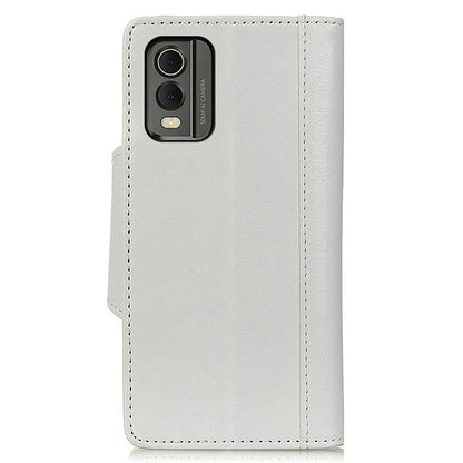 Cowhide Texture Phone Case for Nokia C32 , PU Leather Folio Flip Cover Wallet Stand Protector Shell