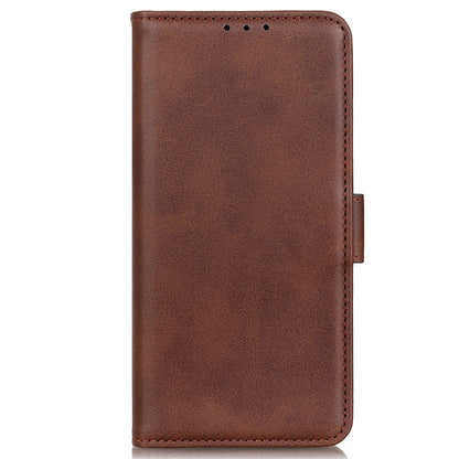 Phone Cover for Nokia C32 Anti-drop Cowhide Texture PU Leather Foldable Stand Wallet Case