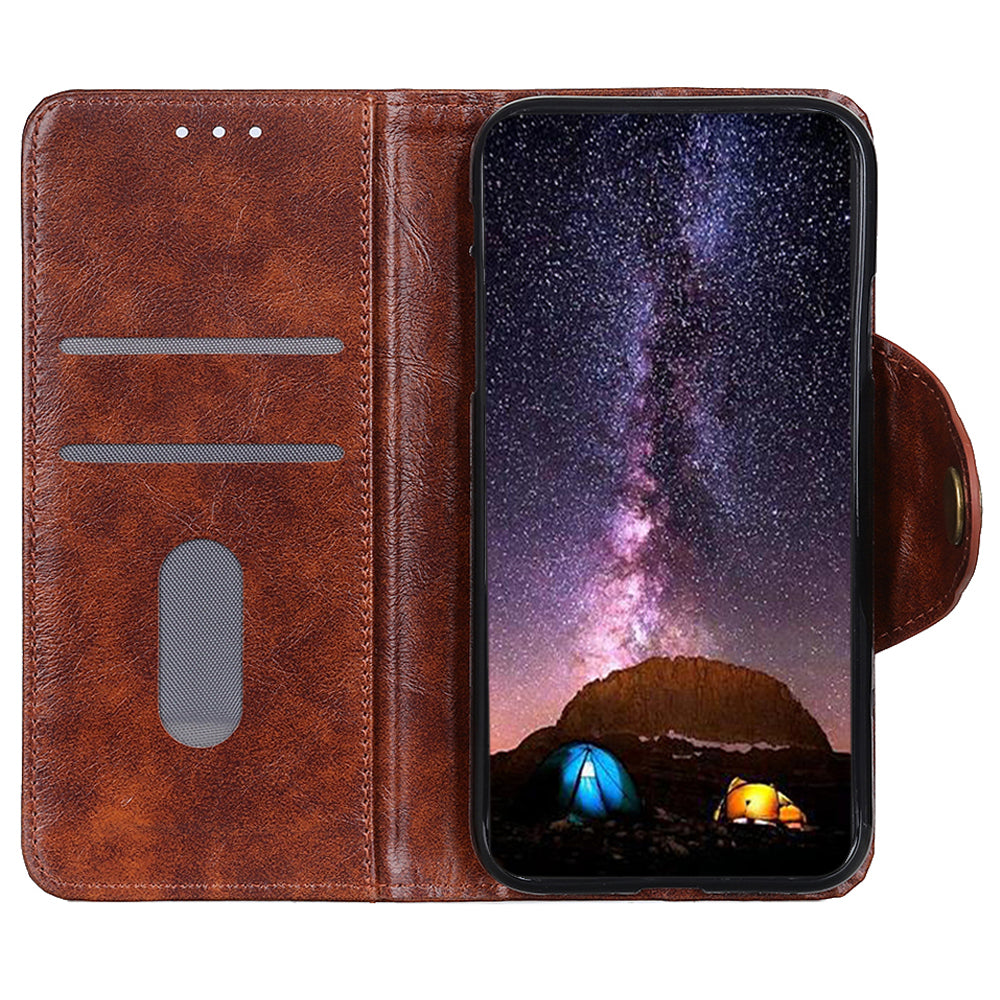 KHAZHEN for Nokia C32 Cell Phone Case PU Leather Wallet Smartphone Cover with Foldable Stand
