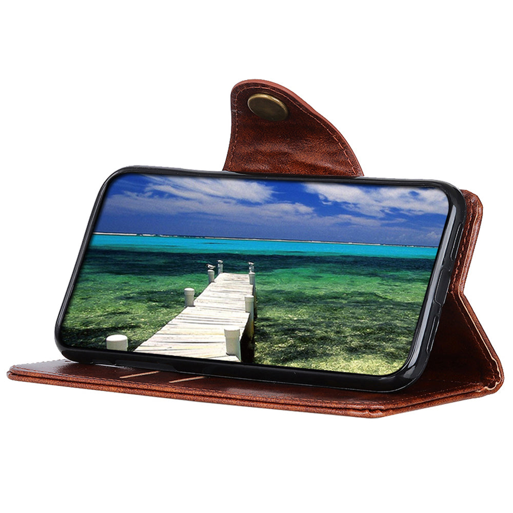 KHAZHEN for Nokia C32 Cell Phone Case PU Leather Wallet Smartphone Cover with Foldable Stand