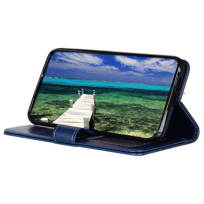 Phone Wallet Case for Nokia C32 Magnetic Clasp Crazy Horse Texture Stand PU Leather Cover