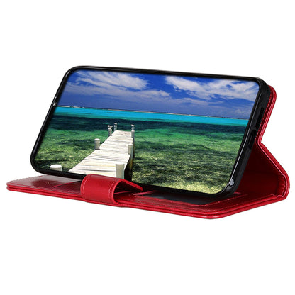 Phone Wallet Case for Nokia C32 Magnetic Clasp Crazy Horse Texture Stand PU Leather Cover