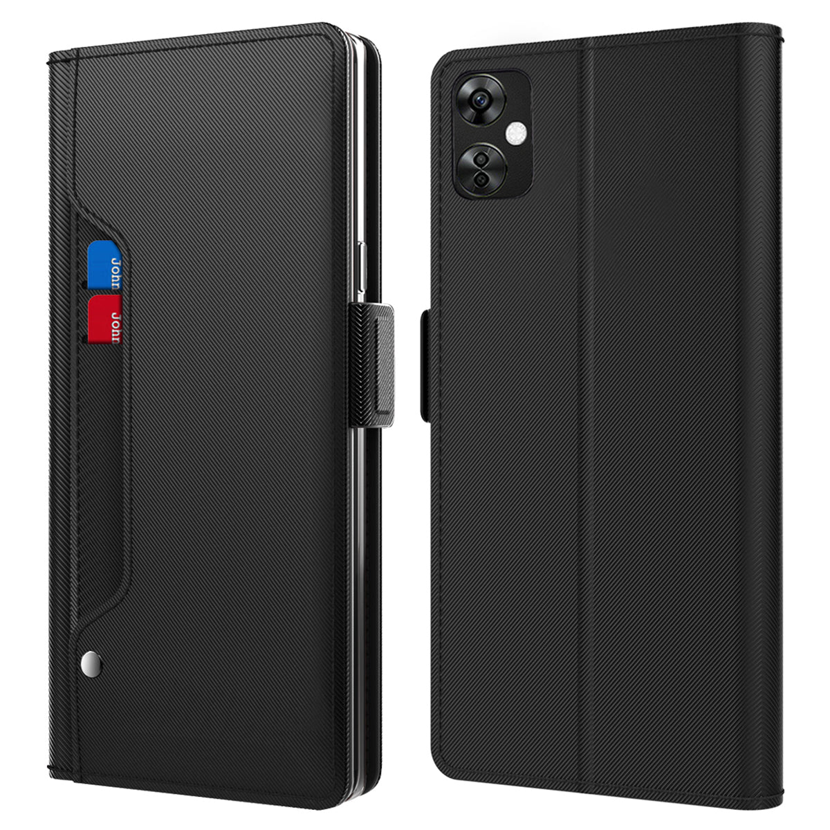 For OnePlus Nord CE 3 Lite 5G / Nord N30 5G PU Leather Card Holder Stand Cover Anti-drop Phone Case with Mirror