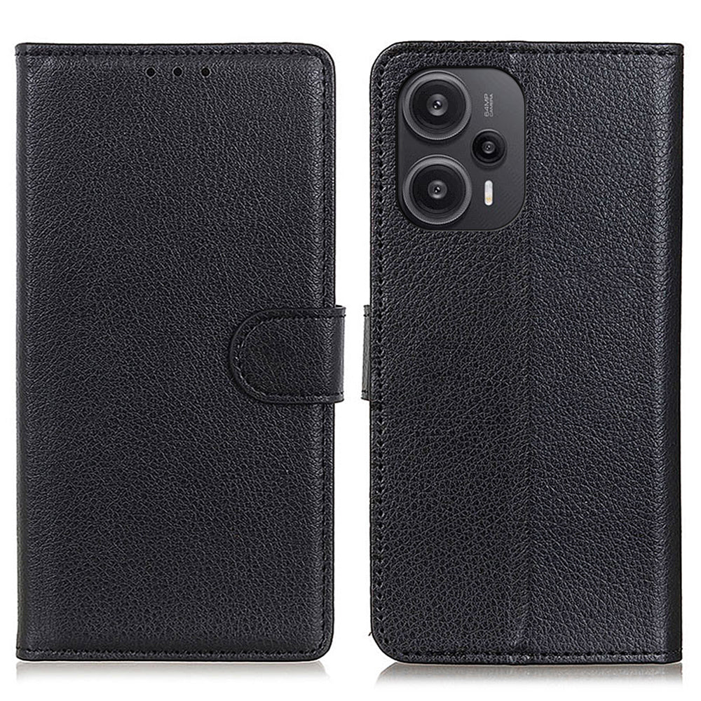 For Xiaomi Redmi Note 12 Turbo / Poco F5 5G Litchi Texture Leather Phone Case Flip Stand Wallet Mobile Cover