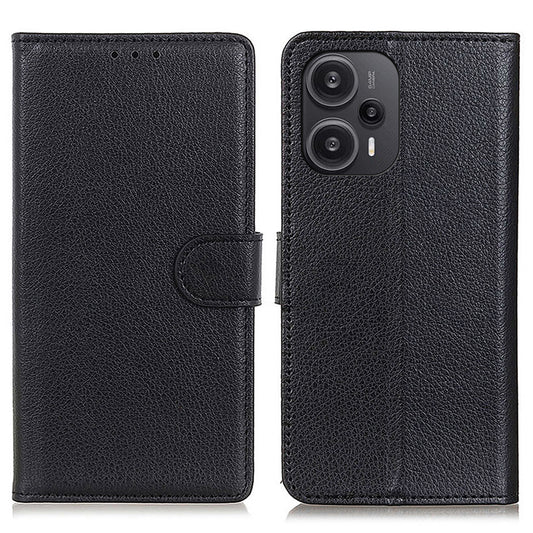 For Xiaomi Redmi Note 12 Turbo / Poco F5 5G Litchi Texture Leather Phone Case Flip Stand Wallet Mobile Cover