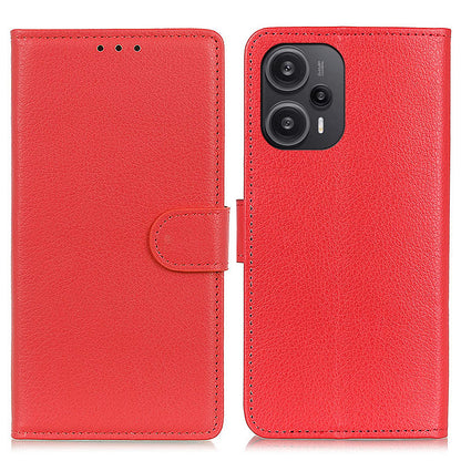 For Xiaomi Redmi Note 12 Turbo / Poco F5 5G Litchi Texture Leather Phone Case Flip Stand Wallet Mobile Cover