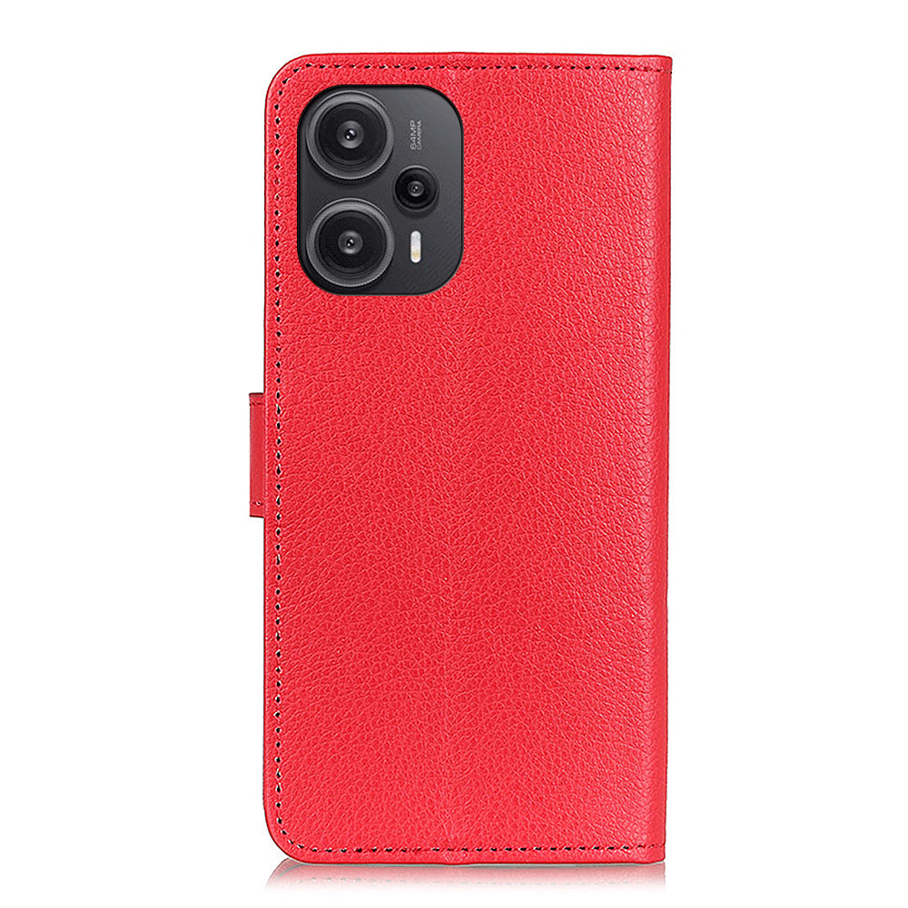 For Xiaomi Redmi Note 12 Turbo / Poco F5 5G Litchi Texture Leather Phone Case Flip Stand Wallet Mobile Cover
