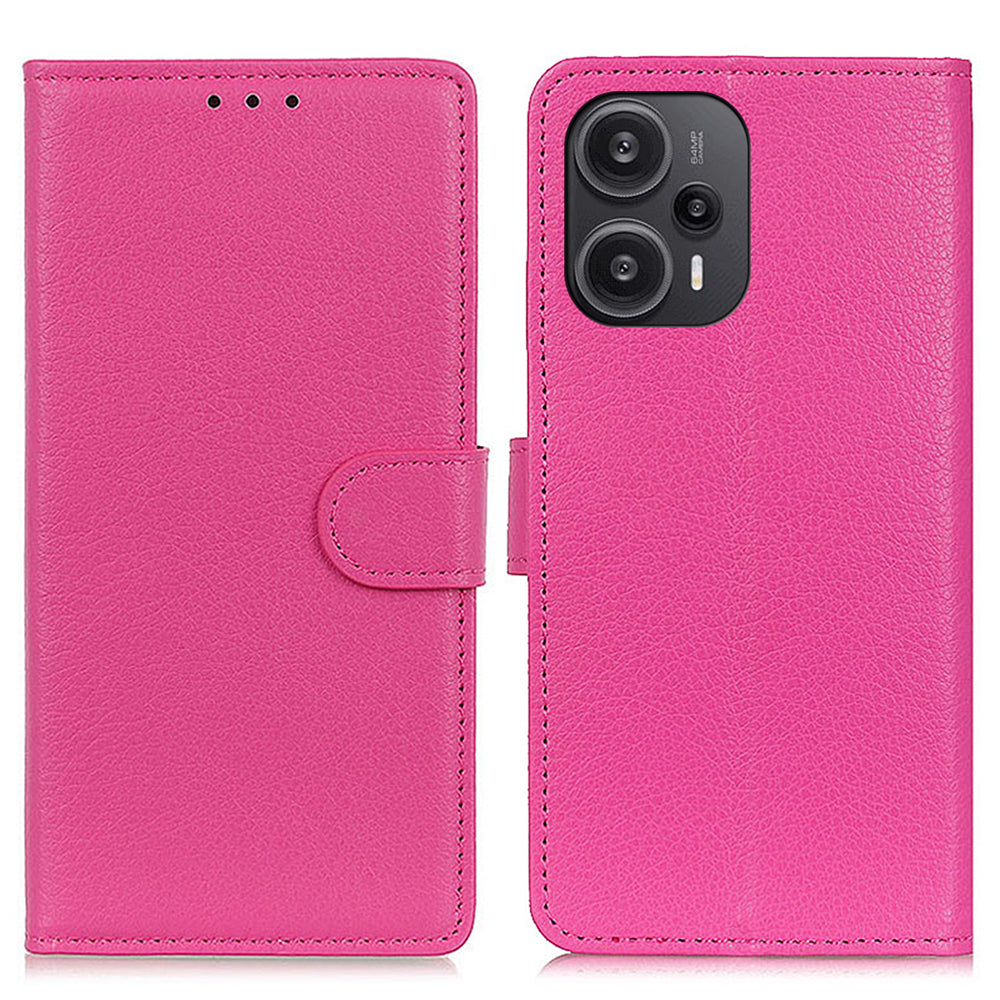 For Xiaomi Redmi Note 12 Turbo / Poco F5 5G Litchi Texture Leather Phone Case Flip Stand Wallet Mobile Cover