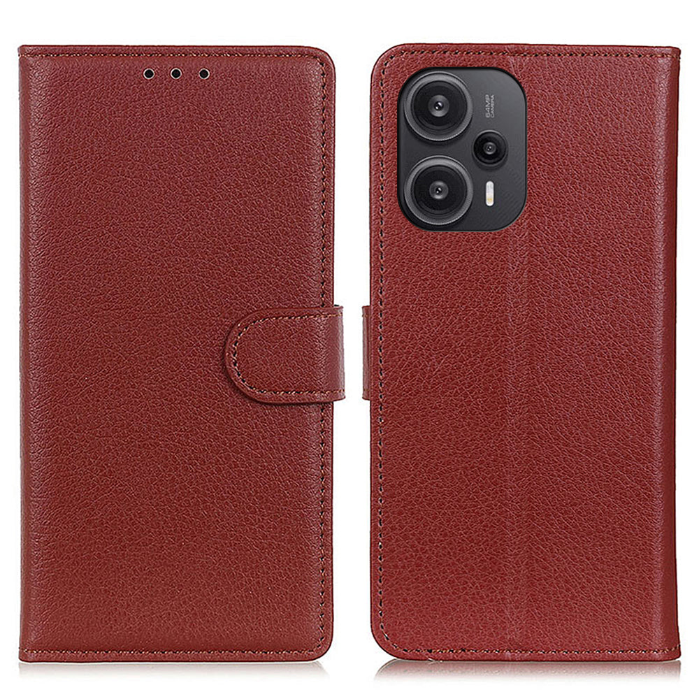 For Xiaomi Redmi Note 12 Turbo / Poco F5 5G Litchi Texture Leather Phone Case Flip Stand Wallet Mobile Cover