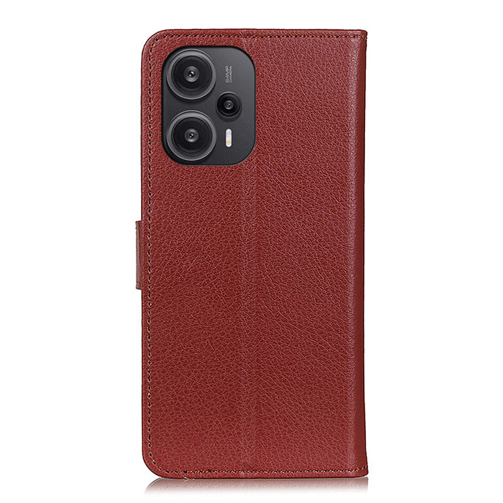 For Xiaomi Redmi Note 12 Turbo / Poco F5 5G Litchi Texture Leather Phone Case Flip Stand Wallet Mobile Cover