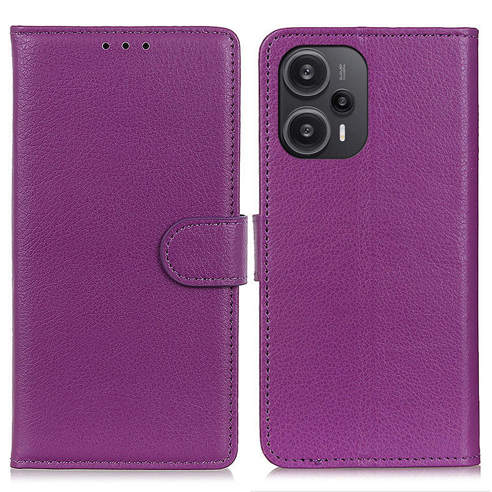 For Xiaomi Redmi Note 12 Turbo / Poco F5 5G Litchi Texture Leather Phone Case Flip Stand Wallet Mobile Cover