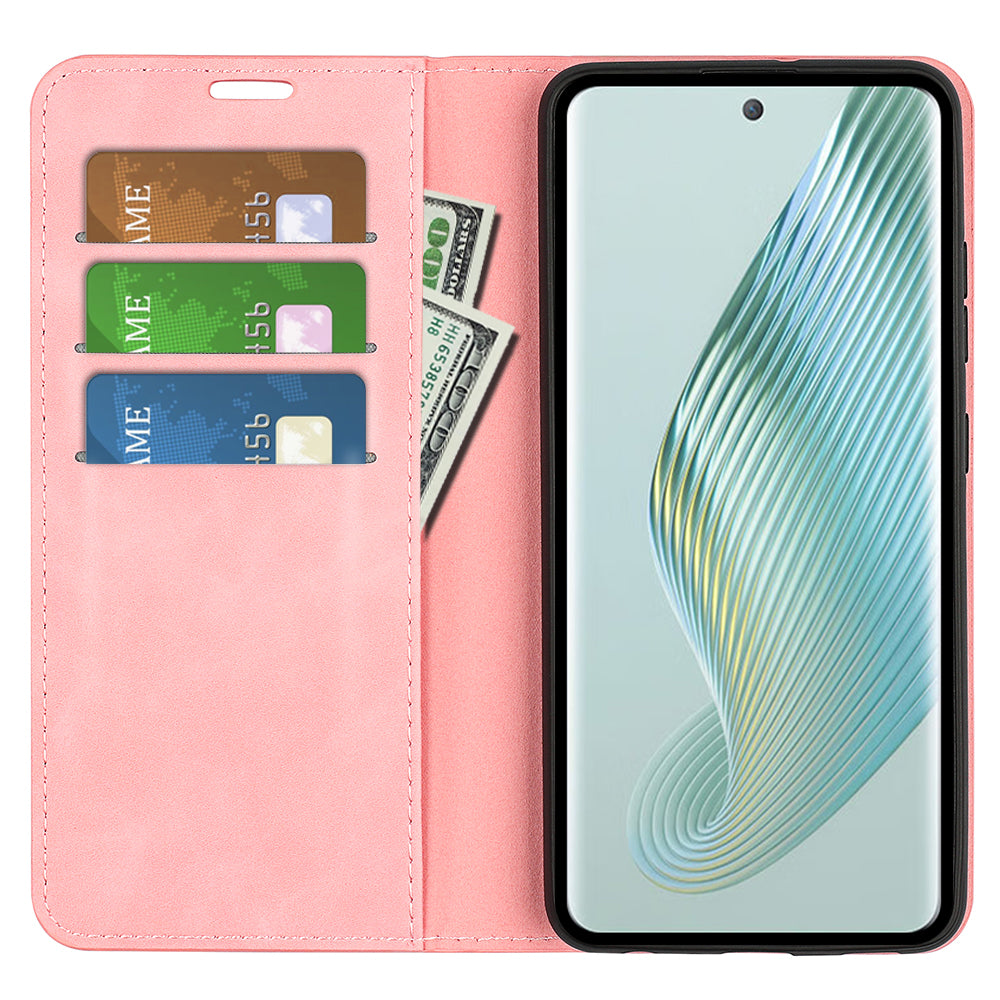 For TCL 40R 5G Skin-touch Leather Wallet Phone Case Magnetic Flip Stand Drop-proof Cover