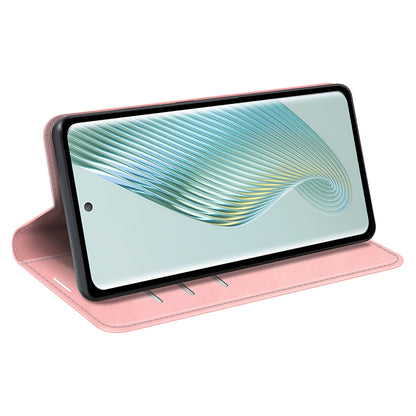 For TCL 40R 5G Skin-touch Leather Wallet Phone Case Magnetic Flip Stand Drop-proof Cover