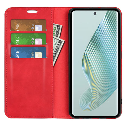 For TCL 40R 5G Skin-touch Leather Wallet Phone Case Magnetic Flip Stand Drop-proof Cover