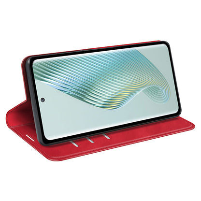 For TCL 40R 5G Skin-touch Leather Wallet Phone Case Magnetic Flip Stand Drop-proof Cover