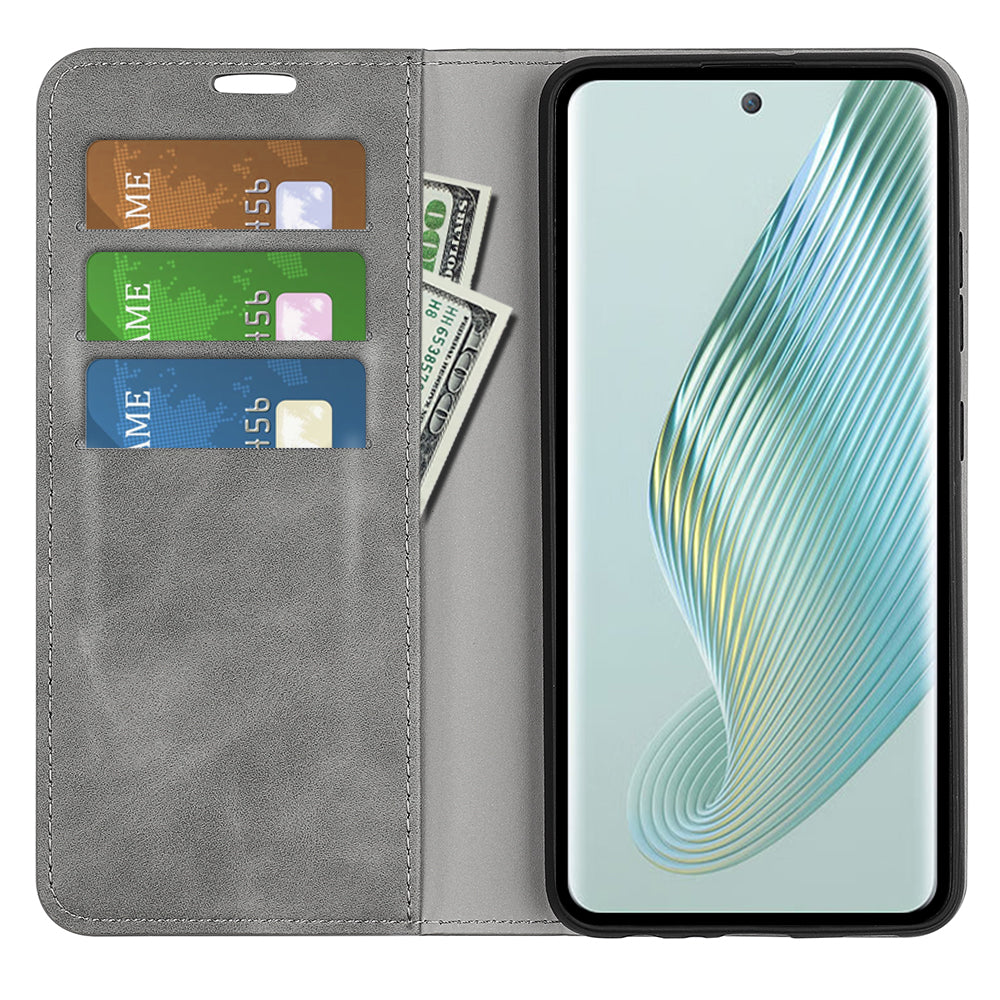 For TCL 40R 5G Skin-touch Leather Wallet Phone Case Magnetic Flip Stand Drop-proof Cover