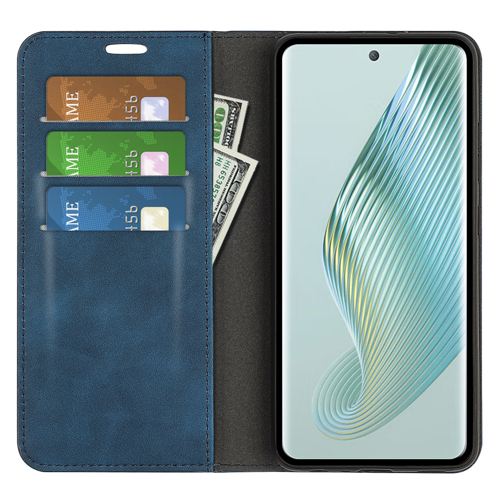 For TCL 40R 5G Skin-touch Leather Wallet Phone Case Magnetic Flip Stand Drop-proof Cover