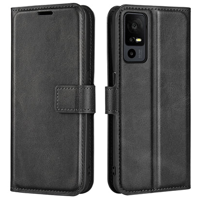 For TCL 40R 5G PU Leather Wallet Calf Texture Square Clasp Stand Phone Case Protective Shell
