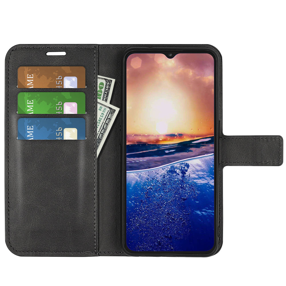 For TCL 40R 5G PU Leather Wallet Calf Texture Square Clasp Stand Phone Case Protective Shell