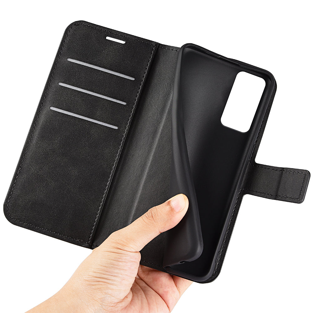 For TCL 40R 5G PU Leather Wallet Calf Texture Square Clasp Stand Phone Case Protective Shell