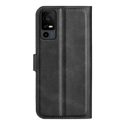 For TCL 40R 5G PU Leather Wallet Calf Texture Square Clasp Stand Phone Case Protective Shell