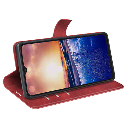 For TCL 40R 5G PU Leather Wallet Calf Texture Square Clasp Stand Phone Case Protective Shell