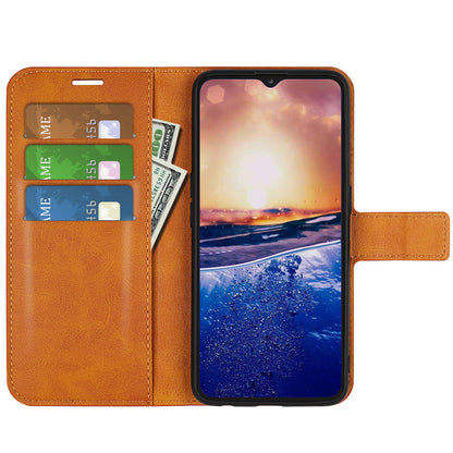 For TCL 40R 5G PU Leather Wallet Calf Texture Square Clasp Stand Phone Case Protective Shell