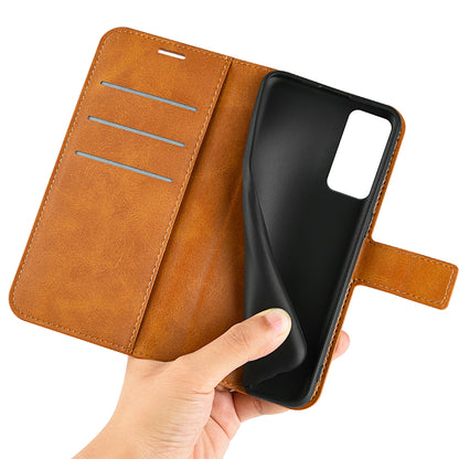 For TCL 40R 5G PU Leather Wallet Calf Texture Square Clasp Stand Phone Case Protective Shell
