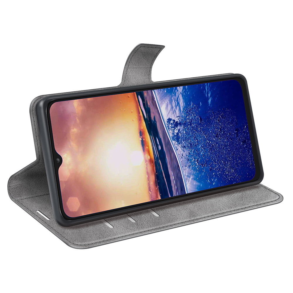 For TCL 40R 5G PU Leather Wallet Calf Texture Square Clasp Stand Phone Case Protective Shell