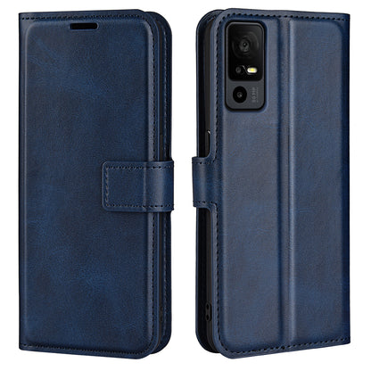 For TCL 40R 5G PU Leather Wallet Calf Texture Square Clasp Stand Phone Case Protective Shell