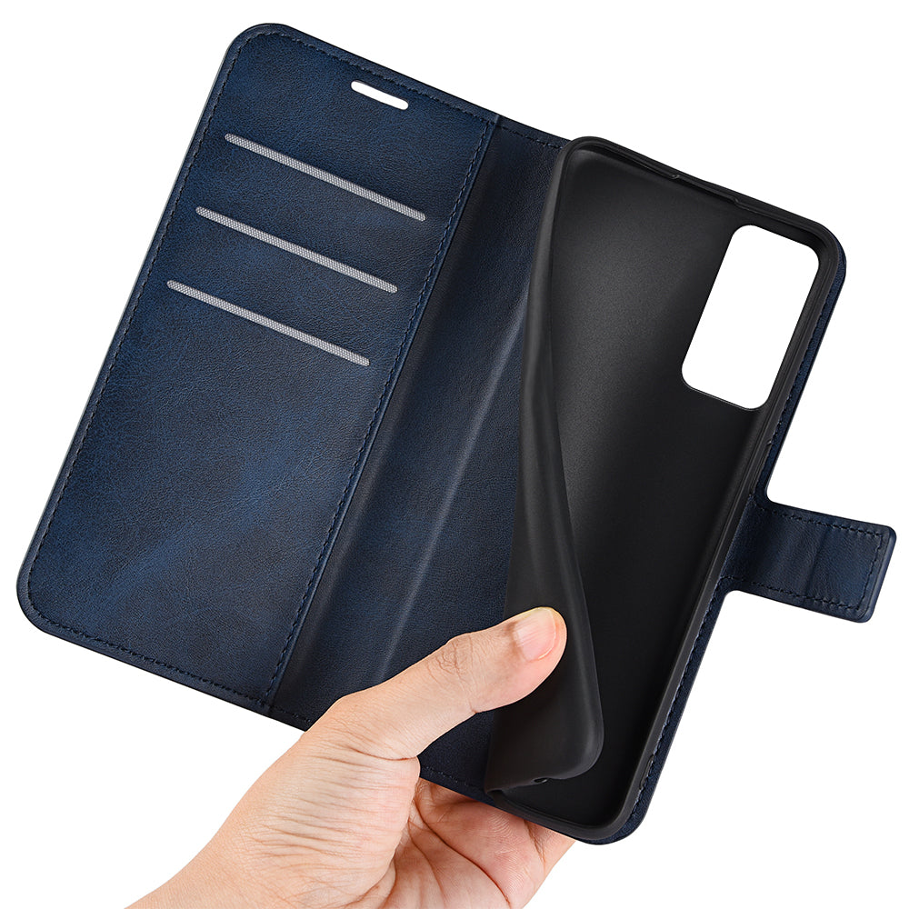 For TCL 40R 5G PU Leather Wallet Calf Texture Square Clasp Stand Phone Case Protective Shell