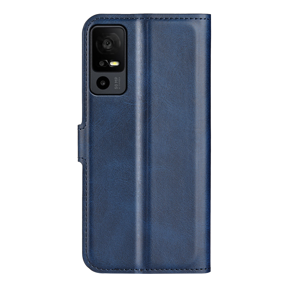 For TCL 40R 5G PU Leather Wallet Calf Texture Square Clasp Stand Phone Case Protective Shell