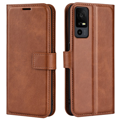 For TCL 40R 5G PU Leather Wallet Calf Texture Square Clasp Stand Phone Case Protective Shell
