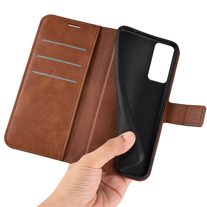 For TCL 40R 5G PU Leather Wallet Calf Texture Square Clasp Stand Phone Case Protective Shell