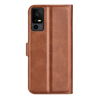 For TCL 40R 5G PU Leather Wallet Calf Texture Square Clasp Stand Phone Case Protective Shell