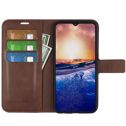 For TCL 40R 5G PU Leather Wallet Calf Texture Square Clasp Stand Phone Case Protective Shell