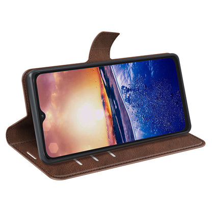 For TCL 40R 5G PU Leather Wallet Calf Texture Square Clasp Stand Phone Case Protective Shell