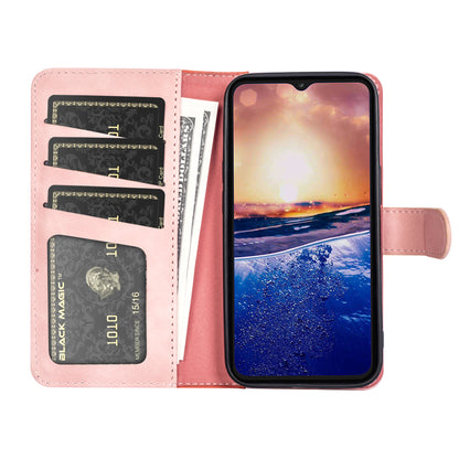 Dual Color Phone Shell for TCL 40R 5G , Splicing Leather Wallet Anti-drop Cover Flip Stand Phone Case