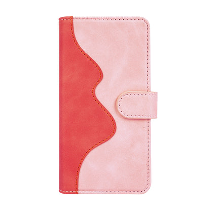 Dual Color Phone Shell for TCL 40R 5G , Splicing Leather Wallet Anti-drop Cover Flip Stand Phone Case