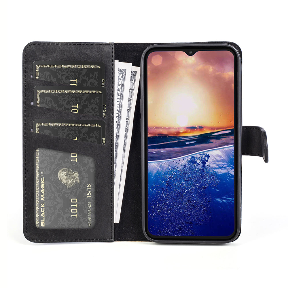 Dual Color Phone Shell for TCL 40R 5G , Splicing Leather Wallet Anti-drop Cover Flip Stand Phone Case