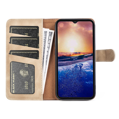 Dual Color Phone Shell for TCL 40R 5G , Splicing Leather Wallet Anti-drop Cover Flip Stand Phone Case