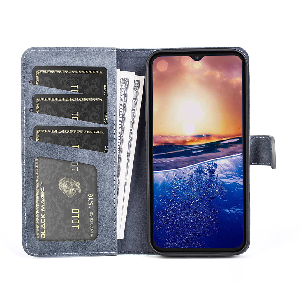 Dual Color Phone Shell for TCL 40R 5G , Splicing Leather Wallet Anti-drop Cover Flip Stand Phone Case